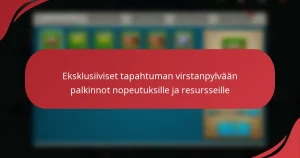 Eksklusiiviset tapahtuman virstanpylvään palkinnot nopeutuksille ja resursseille