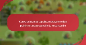 Kuukausittaiset tapahtumatavoitteiden palkinnot nopeutuksille ja resursseille