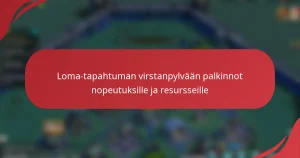 Loma-tapahtuman virstanpylvään palkinnot nopeutuksille ja resursseille