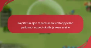 Rajoitetun ajan tapahtuman virstanpylvään palkinnot nopeutuksille ja resursseille