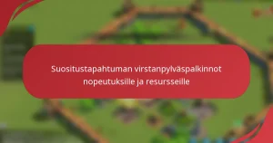 Suositustapahtuman virstanpylväspalkinnot nopeutuksille ja resursseille