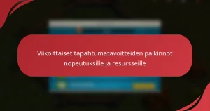 Viikoittaiset tapahtumatavoitteiden palkinnot nopeutuksille ja resursseille