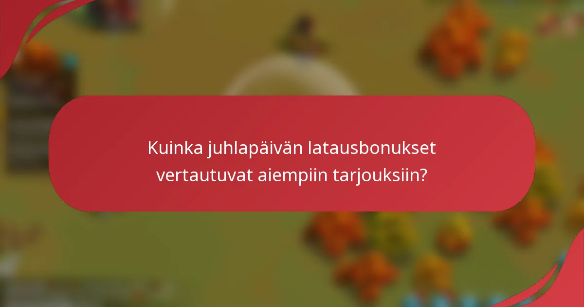 Kuinka juhlapäivän latausbonukset vertautuvat aiempiin tarjouksiin?
