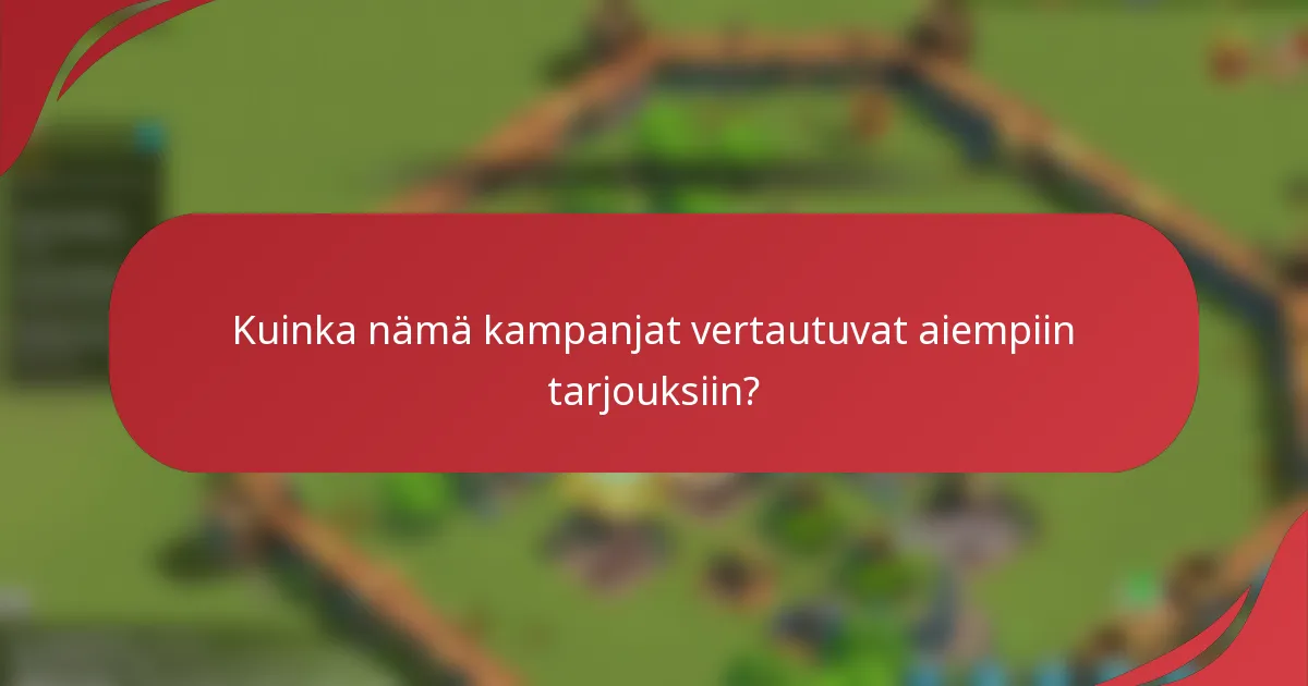 Kuinka nämä kampanjat vertautuvat aiempiin tarjouksiin?