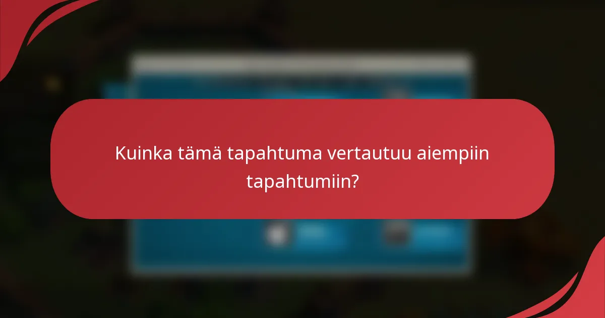 Kuinka tämä tapahtuma vertautuu aiempiin tapahtumiin?