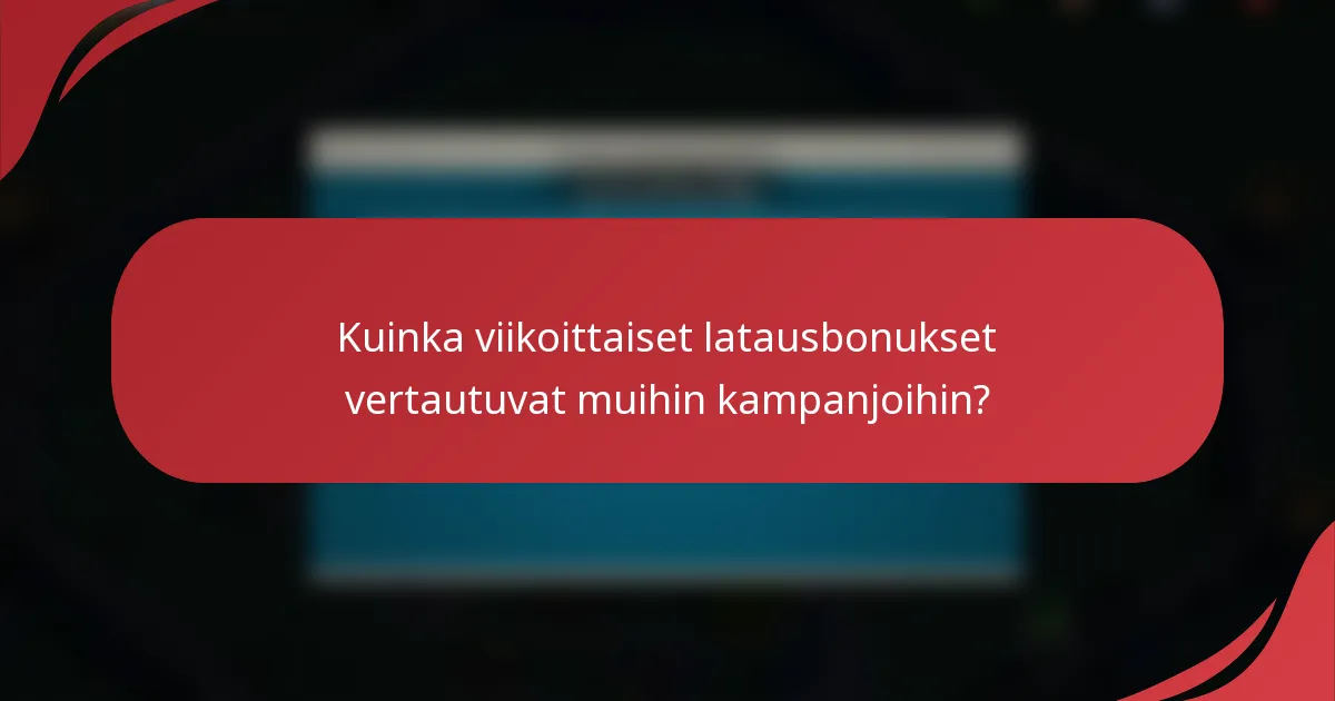 Kuinka viikoittaiset latausbonukset vertautuvat muihin kampanjoihin?